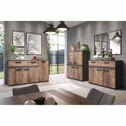 Trendteam Kommode Stripe II - Altholz Dekor / Grau -WOHNZIMMERMÖBEL Verkäufe 1000256963 210831 16215000033 MOOD DETAILS P000000001000256963 mood