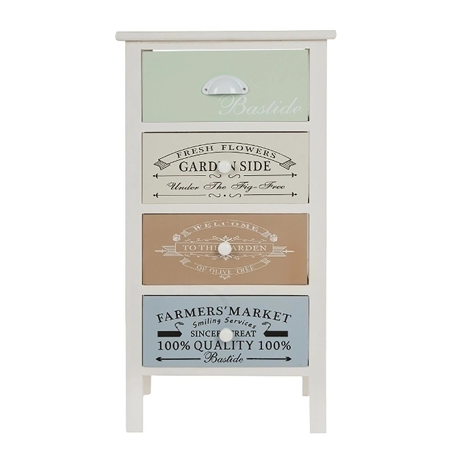 Ridgevalley Kommode Le Merlan - Paulownia massiv - Weiß / Mehrfarbig - Höhe: 72 cm 3 Ridgevalley Kommode Le Merlan - Paulownia massiv - Weiß / Mehrfarbig - Höhe: 72 cm – Bild 3