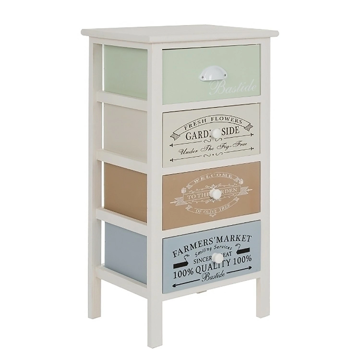 Ridgevalley Kommode Le Merlan - Paulownia massiv - Weiß / Mehrfarbig - Höhe: 72 cm 4 Ridgevalley Kommode Le Merlan - Paulownia massiv - Weiß / Mehrfarbig - Höhe: 72 cm – Bild 4