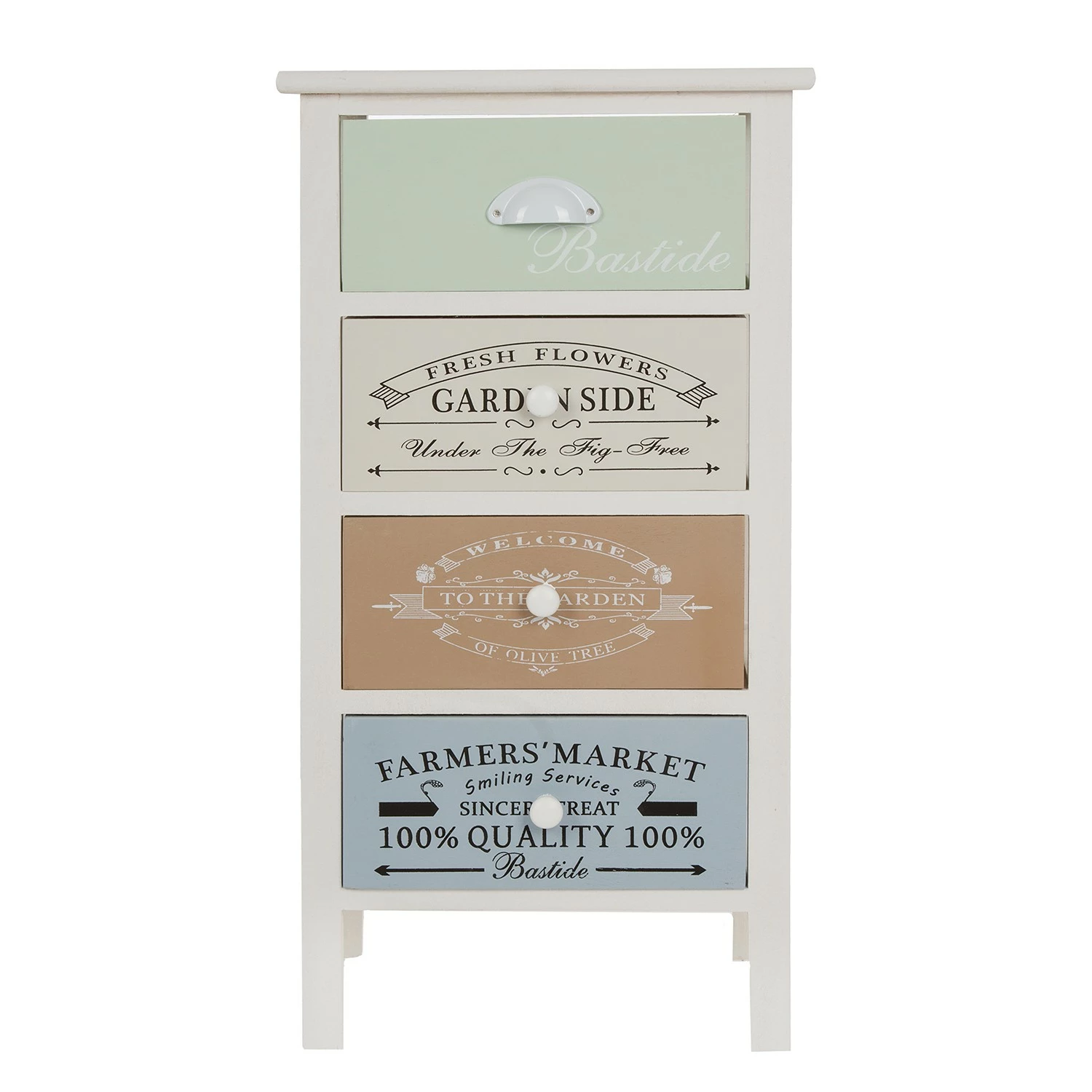 Ridgevalley Kommode Le Merlan - Paulownia massiv - Weiß / Mehrfarbig - Höhe: 72 cm 9 Ridgevalley Kommode Le Merlan - Paulownia massiv - Weiß / Mehrfarbig - Höhe: 72 cm – Bild 9