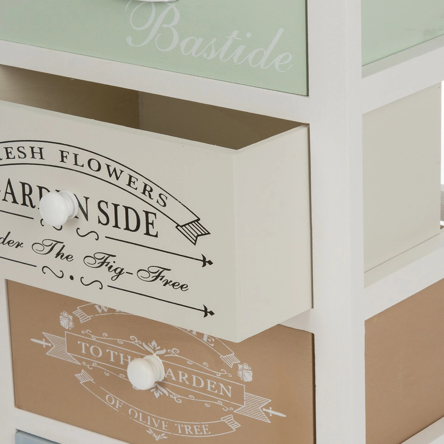 Ridgevalley Kommode Le Merlan - Paulownia massiv - Weiß / Mehrfarbig - Höhe: 72 cm 13 Ridgevalley Kommode Le Merlan - Paulownia massiv - Weiß / Mehrfarbig - Höhe: 72 cm – Bild 13