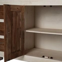 Wolf-Möbel Kommode Maison I - Akazie massiv - Akazie Stone / Antik Weiß -WOHNZIMMERMÖBEL Verkäufe 1000257219 220406 050 DETAILS P000000001000257219