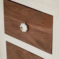 Wolf-Möbel Kommode Maison I - Akazie massiv - Akazie Stone / Antik Weiß -WOHNZIMMERMÖBEL Verkäufe 1000257219 220406 055 DETAILS P000000001000257219