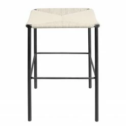 Ars Natura Hocker Bonao - Loom / Eisen - Natur / Schwarz -WOHNZIMMERMÖBEL Verkäufe 1000257234 211007 15380600070 DETAILS P000000001000257234