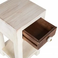 Wolf-Möbel Beistelltisch Maison - Akazie massiv - Akazie Stone / Antik Weiß - Höhe: 60 cm -WOHNZIMMERMÖBEL Verkäufe 1000257241 220407 050 DETAILS P000000001000257241