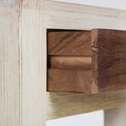 Wolf-Möbel Beistelltisch Maison - Akazie massiv - Akazie Stone / Antik Weiß - Höhe: 60 cm -WOHNZIMMERMÖBEL Verkäufe 1000257241 220407 055 DETAILS P000000001000257241