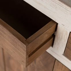 Wolf-Möbel Kommode Maison II - Akazie massiv - Akazie Stone / Antik Weiß -WOHNZIMMERMÖBEL Verkäufe 1000257252 220406 055 DETAILS P000000001000257252