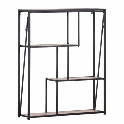 Red Living Wandregal Cap Cana - Echtholzfurnier / Metall - Spießtanne / Schwarz