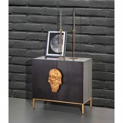 Red Living Kommode Worland II - Echtholzfurnier / Metall - Eiche Schwarz / Gold -WOHNZIMMERMÖBEL Verkäufe 1000259767 210601 10150300010 MOOD DETAILS P000000001000259767 mood