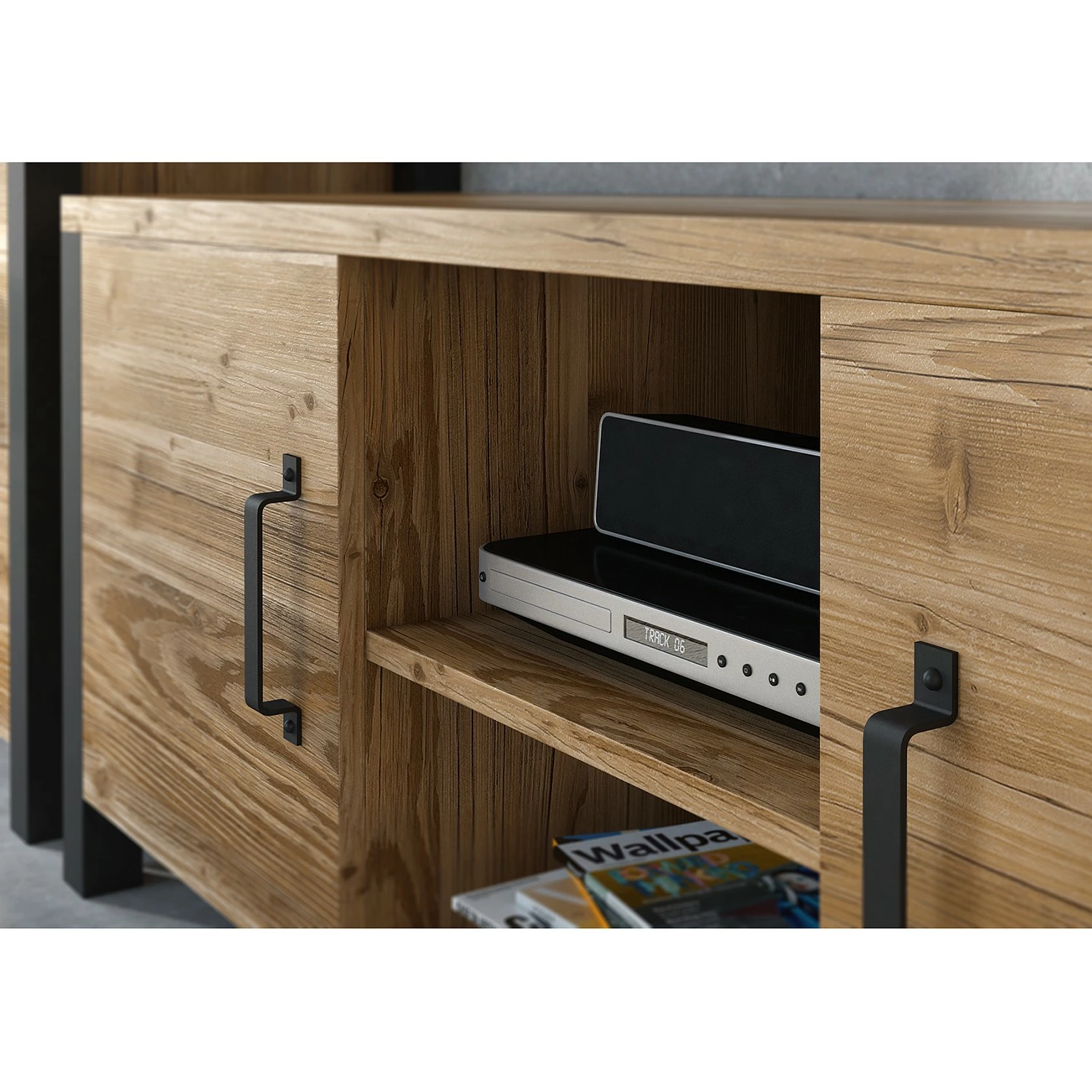 Red Living Wohnwand Velleron I (4-teilig) - Fichte Dekor / Matt Schwarz 18 Red Living Wohnwand Velleron I (4-teilig) - Fichte Dekor / Matt Schwarz – Bild 18