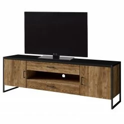 Red Living Wohnwand Turriers (3-teilig) - Fichte Dekor / Matt Schwarz -WOHNZIMMERMÖBEL Verkäufe 1000259843 210413 14132200040 DETAILS P000000001000259843