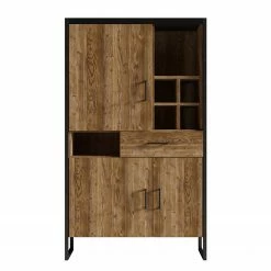 Red Living Wohnwand Turriers (3-teilig) - Fichte Dekor / Matt Schwarz -WOHNZIMMERMÖBEL Verkäufe 1000259843 210413 14132700044 DETAILS P000000001000259843