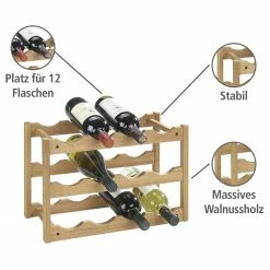 WENKO Weinregal Norway - Walnuss massiv -WOHNZIMMERMÖBEL Verkäufe 1000260928 210423 13314500039 DETAILS P000000001000260928
