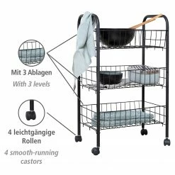 WENKO Servierwagen Florenz - Metall - Schwarz 7 WENKO Servierwagen Florenz - Metall - Schwarz -WOHNZIMMERMÖBEL Verkäufe 1000260937 210423 13333500107 DETAILS P000000001000260937