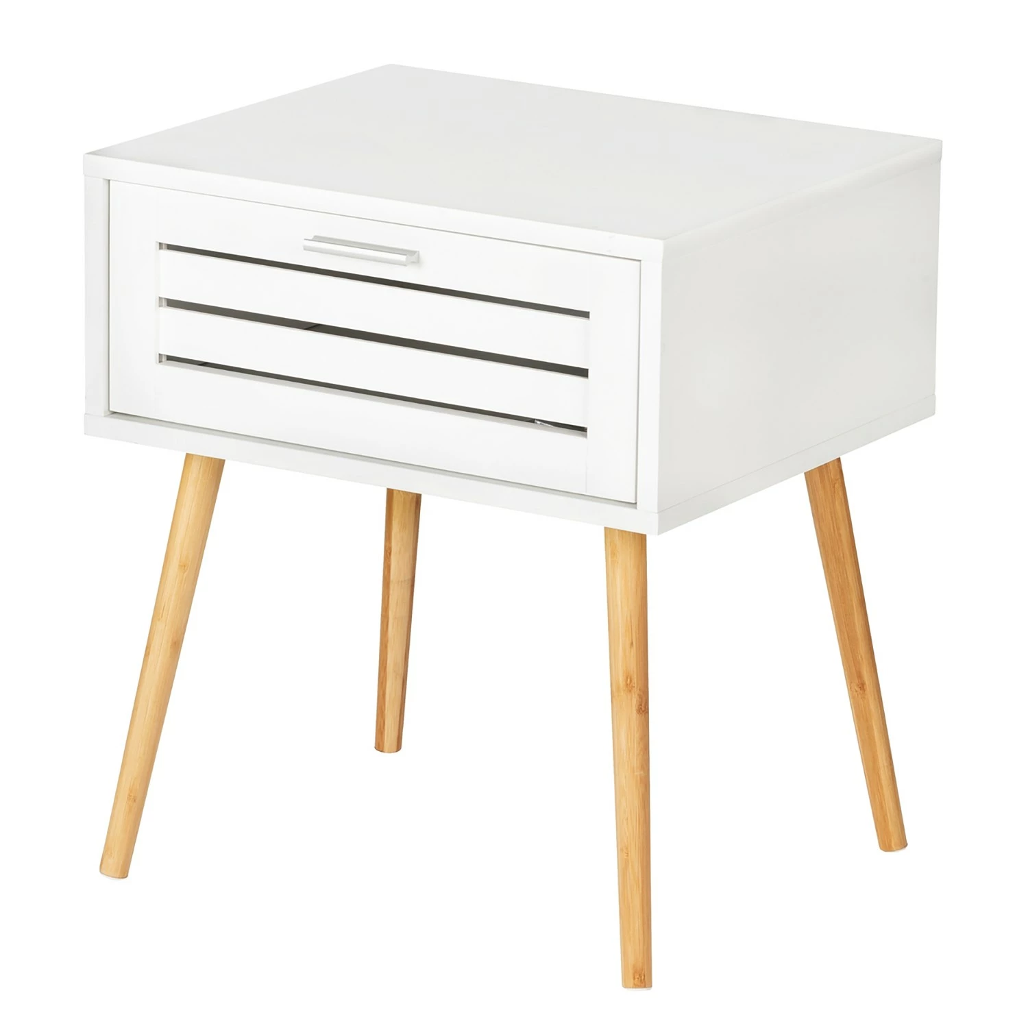 WENKO Beistelltisch Finja II - Bambus massiv - Weiß / Bambus 1 WENKO Beistelltisch Finja II - Bambus massiv - Weiß / Bambus