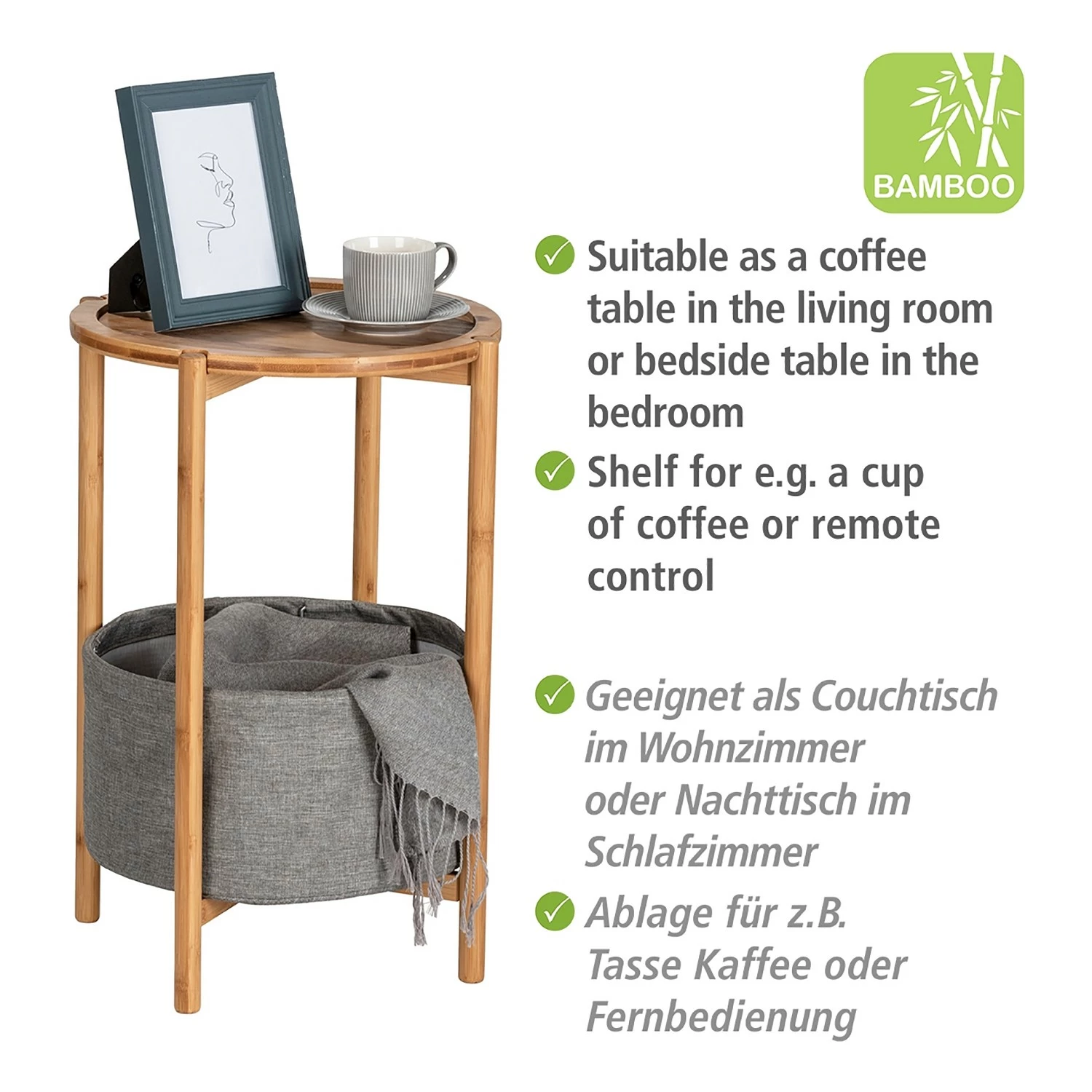 WENKO Beistelltisch Bahari I - Bambus massiv - Grau 8 WENKO Beistelltisch Bahari I - Bambus massiv - Grau – Bild 8