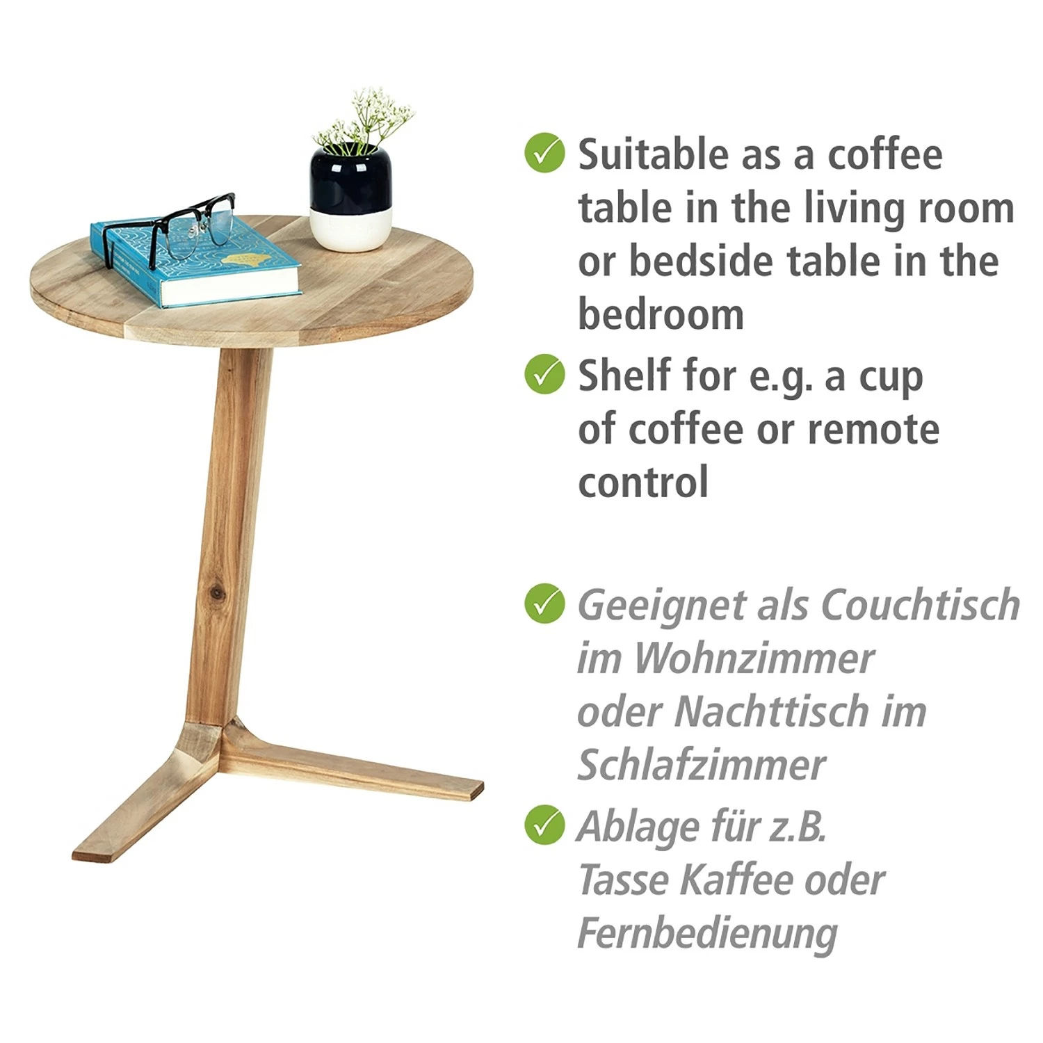 WENKO Beistelltisch Acina I - Akazie massiv 5 WENKO Beistelltisch Acina I - Akazie massiv – Bild 5