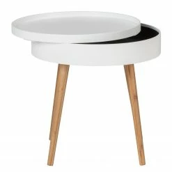 WENKO Beistelltisch Finja I - Bambus massiv - Bambus / Weiß -WOHNZIMMERMÖBEL Verkäufe 1000260956 210715 14010900008 DETAILS P000000001000260956