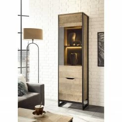 Red Living Standvitrine Cocody - Eiche Montana Dekor / Grau -WOHNZIMMERMÖBEL Verkäufe 1000261310 210426 09125400005 MOOD DETAILS P000000001000261310 mood