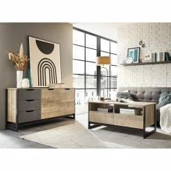 Red Living Sideboard Cocody II - Eiche Montana Dekor / Grau -WOHNZIMMERMÖBEL Verkäufe 1000261326 210426 09140000052 MOOD DETAILS P000000001000261326 mood