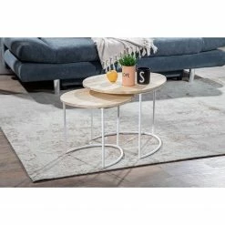 Norrwood Beistelltisch Bayardo (2er-Set) - Mango massiv / Metall - Mango Hell / Weiß -WOHNZIMMERMÖBEL Verkäufe 1000261415 210625 14353200002 MOOD DETAILS P000000001000261415 mood