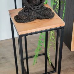 Red Living Beistelltisch Uulu II (2er-Set) - Akazie massiv / Metall - Akazie / Schwarz -WOHNZIMMERMÖBEL Verkäufe 1000261424 210430 11585000046 DETAILS P000000001000261424