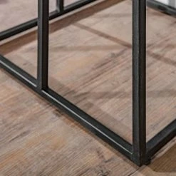 Red Living Beistelltisch Uulu II (2er-Set) - Akazie massiv / Metall - Akazie / Schwarz -WOHNZIMMERMÖBEL Verkäufe 1000261424 210430 11585200048 DETAILS P000000001000261424