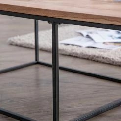 Red Living Couchtisch Fenay - Akazie massiv / Metall - Akazie / Schwarz -WOHNZIMMERMÖBEL Verkäufe 1000261425 210430 11585800052 DETAILS P000000001000261425