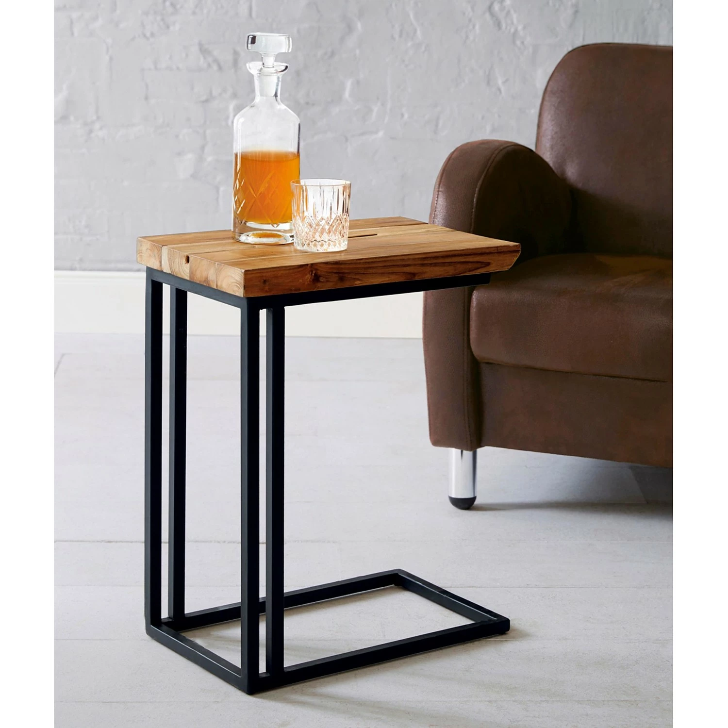 Loftscape Beistelltisch Vulbens - Eiche massiv / Metall - Eiche / Schwarz 2 Loftscape Beistelltisch Vulbens - Eiche massiv / Metall - Eiche / Schwarz – Bild 2