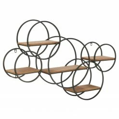 Loftscape Wandregal Trept - Eiche massiv / Metall - Eiche / Schwarz -WOHNZIMMERMÖBEL Verkäufe 1000261674 210423 13355800095 DETAILS P000000001000261674