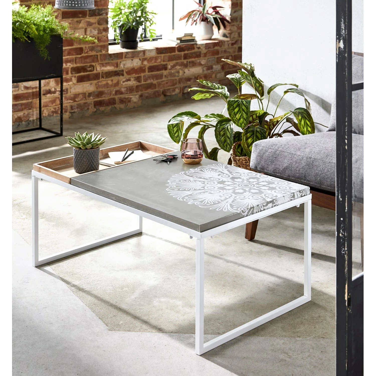 Loftscape Couchtisch Thusy - Tanne teilmassiv - Tanne / Weiß 2 Loftscape Couchtisch Thusy - Tanne teilmassiv - Tanne / Weiß – Bild 2