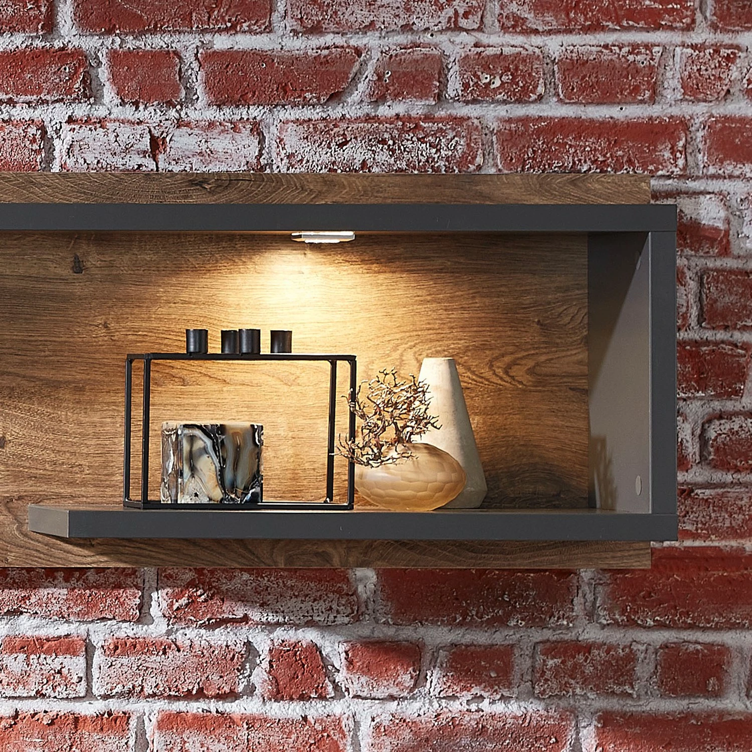 Red Living Wohnwand Batey II (3-teilig) - Haveleiche Dekor / Graphit 7 Red Living Wohnwand Batey II (3-teilig) - Haveleiche Dekor / Graphit – Bild 7