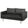 Norrwood Sofa Thegra I (2-Sitzer) - Flachgewebe - Anthrazit