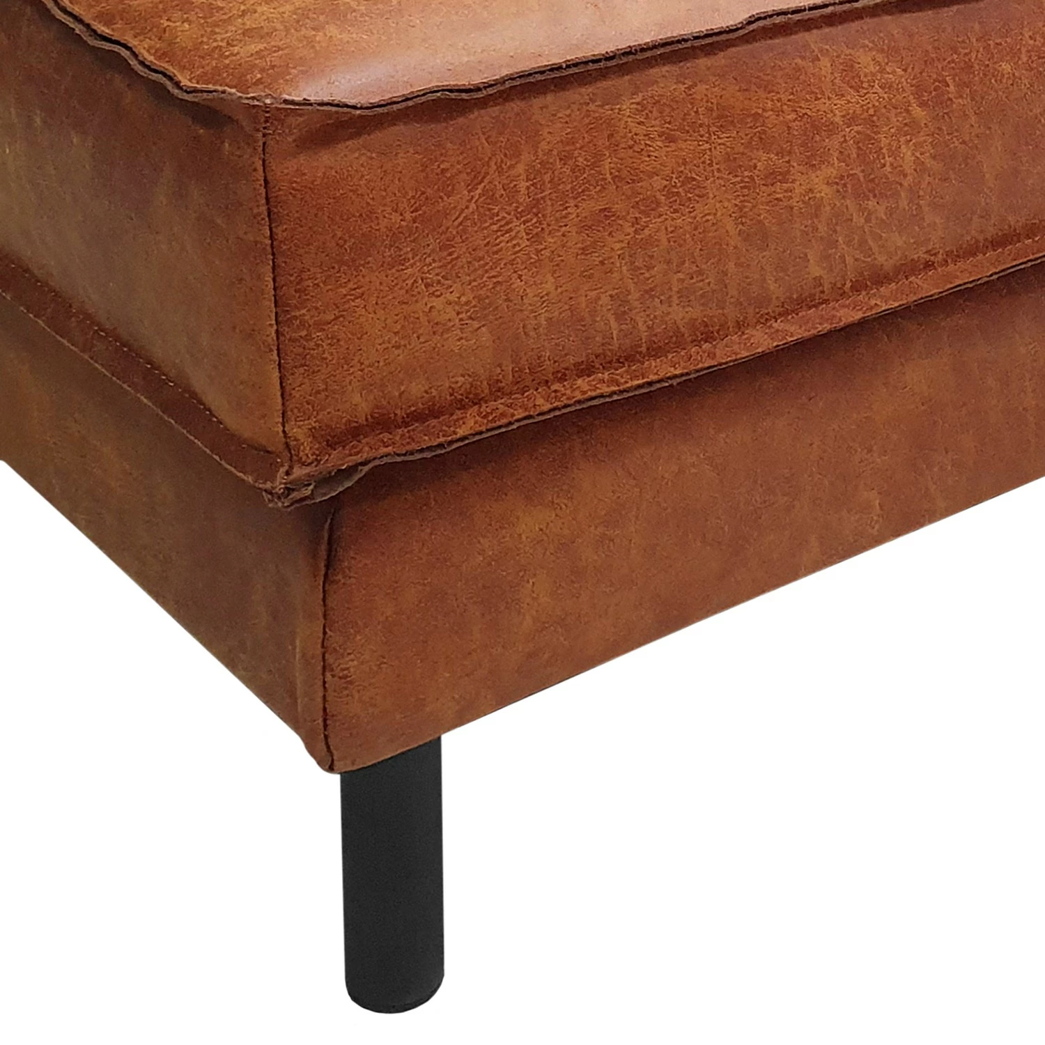 Ars manufacti Polsterhocker FORT DODGE - Antiklederlook - Microfaser Yaka: Cognac 4 Ars manufacti Polsterhocker FORT DODGE - Antiklederlook - Microfaser Yaka: Cognac – Bild 4