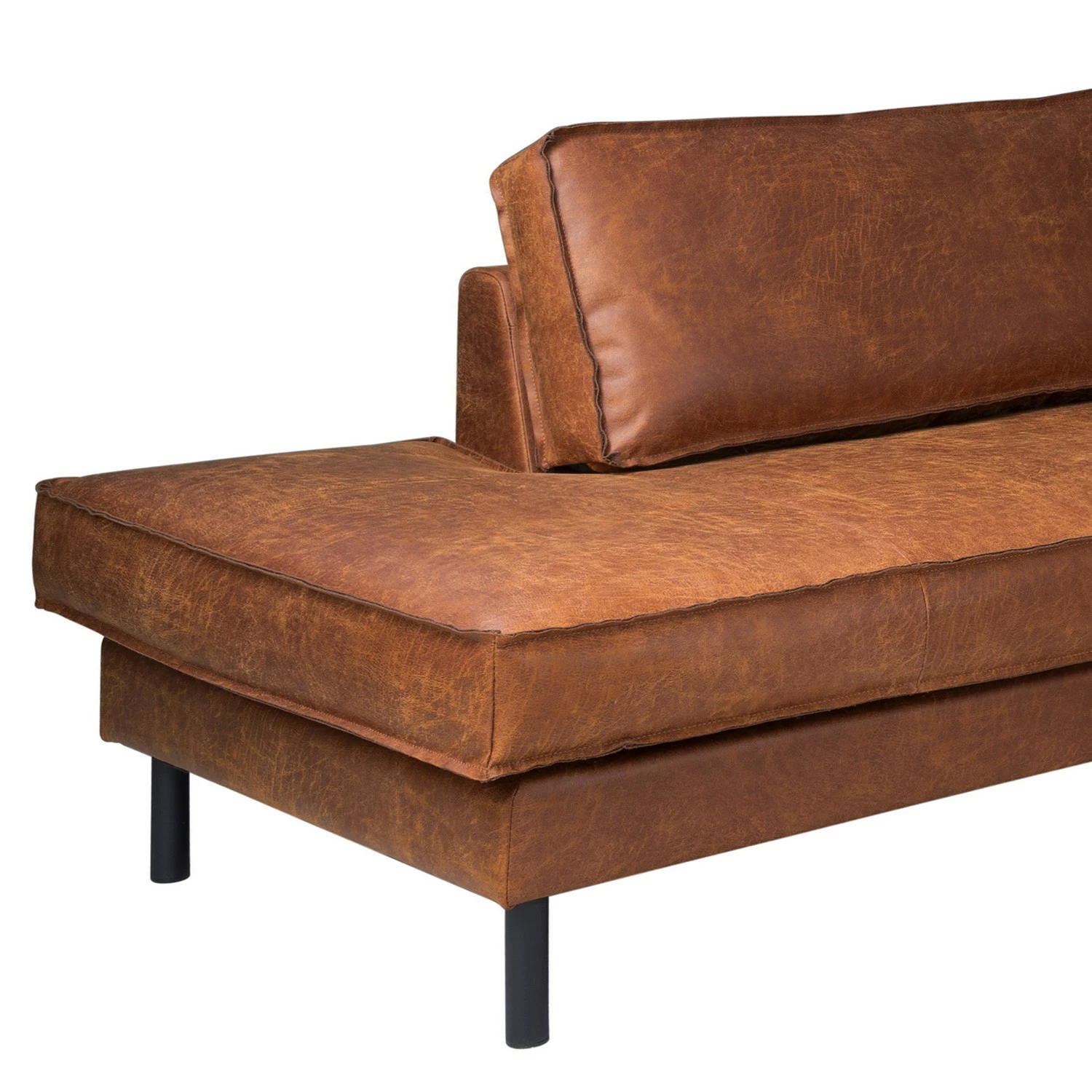 Wohnlandschaft FORT DODGE - Antiklederlook - Microfaser Yaka: Cognac - Longchair davorstehend rechts / Ottomane links - Mit Hocker 9 Wohnlandschaft FORT DODGE - Antiklederlook - Microfaser Yaka: Cognac - Longchair davorstehend rechts / Ottomane links - Mit Hocker – Bild 9