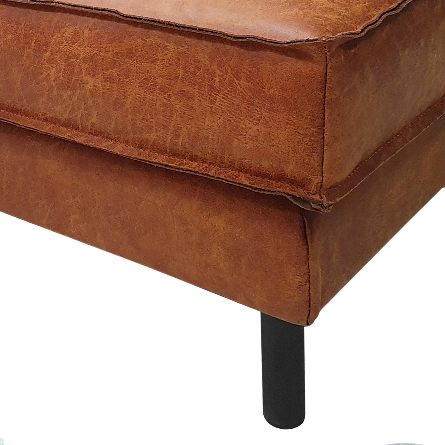 Wohnlandschaft FORT DODGE - Antiklederlook - Microfaser Yaka: Cognac - Longchair davorstehend rechts / Ottomane links - Mit Hocker 11 Wohnlandschaft FORT DODGE - Antiklederlook - Microfaser Yaka: Cognac - Longchair davorstehend rechts / Ottomane links - Mit Hocker – Bild 11