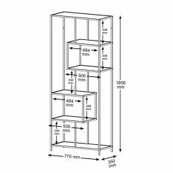 Red Living Regal Coogee I - Schwarz / Gold - Höhe: 185 cm 13 Red Living Regal Coogee I - Schwarz / Gold - Höhe: 185 cm -WOHNZIMMERMÖBEL Verkäufe 1000263276 210430 14473000081 SKETCH DETAILS P000000001000263276 sketch