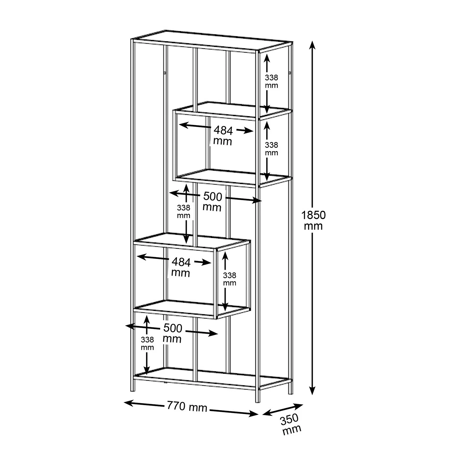 Red Living Regal Coogee I - Schwarz / Gold - Höhe: 185 cm 7 Red Living Regal Coogee I - Schwarz / Gold - Höhe: 185 cm – Bild 7