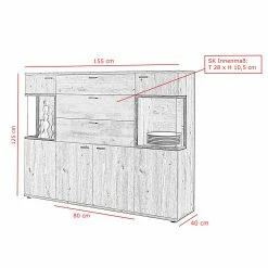 Red Living Highboard Ambato I - Eiche Artisan Dekor -WOHNZIMMERMÖBEL Verkäufe 1000263436 210430 11510500206 SKETCH DETAILS P000000001000263436 sketch