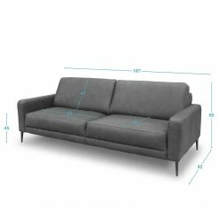 Loftscape Sofa Suzette II (3-Sitzer) - Echtleder - Echtleder Arelia: Fango -WOHNZIMMERMÖBEL Verkäufe 1000263489 210601 15012501301 SKETCH DETAILS P000000001000263489 sketch