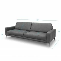 Loftscape Sofa Suzette (3,5-Sitzer) - Echtleder Arelia: Fango -WOHNZIMMERMÖBEL Verkäufe 1000263490 210601 15012501308 SKETCH DETAILS P000000001000263490 sketch
