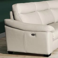 Red Living Ecksofa Sappee - Echtleder Domna: Grau - Elektrisch verstellbar: 2 Motoren mit Kabel -WOHNZIMMERMÖBEL Verkäufe 1000263536 210601 15003300328 DETAILS P000000001000263536