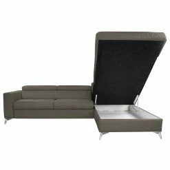 Loftscape Ecksofa Adamo - Echtleder Mabel: Sahara dunkel - Ottomane davorstehend rechts - Mit Schlaffunktion -WOHNZIMMERMÖBEL Verkäufe 1000263597 210601 15004700604 DETAILS P000000001000263597