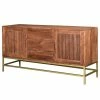 Jack & Alice Sideboard Puyo - Akazie massiv / Metall - Akazie / Gold