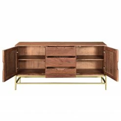 Jack & Alice Sideboard Puyo - Akazie massiv / Metall - Akazie / Gold -WOHNZIMMERMÖBEL Verkäufe 1000264972 220118 13141200053 DETAILS P000000001000264972