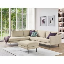 Mørteens Polsterhocker Landos - Cordstoff Licia: Creme -WOHNZIMMERMÖBEL Verkäufe 1000264994 210827 06175000199 MOOD DETAILS P000000001000264994 mood