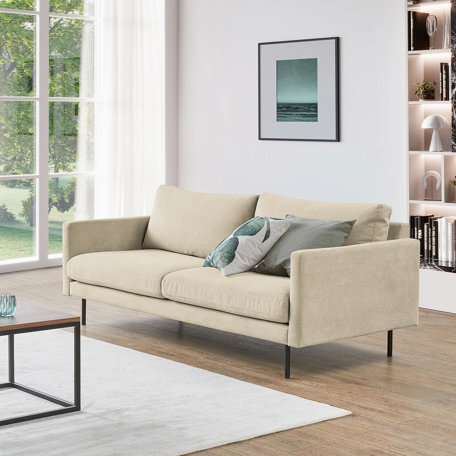 Mørteens Sofa Landos (3-Sitzer) - Cordstoff Licia: Creme 2 Mørteens Sofa Landos (3-Sitzer) - Cordstoff Licia: Creme – Bild 2