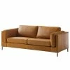 Studio Copenhagen 2,5-Sitzer Sofa COSO Classic+ - Echtleder Taru: Hellbraun - Eiche Dunkel