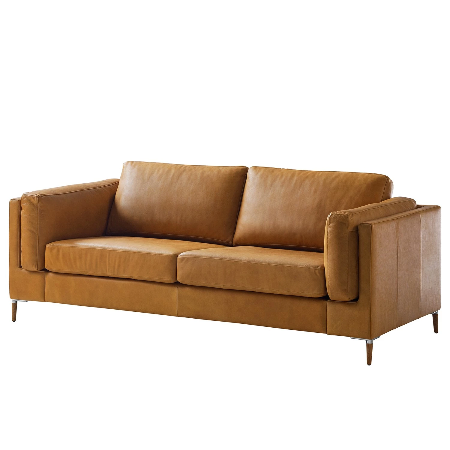 Studio Copenhagen 2,5-Sitzer Sofa COSO Classic+ - Echtleder Taru: Hellbraun - Eiche Dunkel 1 Studio Copenhagen 2,5-Sitzer Sofa COSO Classic+ - Echtleder Taru: Hellbraun - Eiche Dunkel