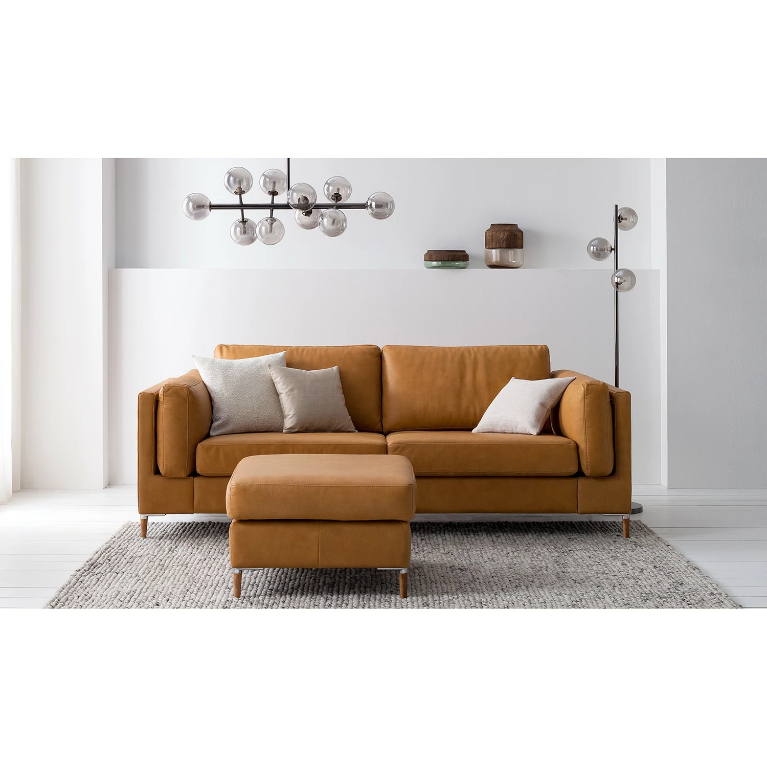 Studio Copenhagen 2,5-Sitzer Sofa COSO Classic+ - Echtleder Taru: Hellbraun - Eiche Dunkel 3 Studio Copenhagen 2,5-Sitzer Sofa COSO Classic+ - Echtleder Taru: Hellbraun - Eiche Dunkel – Bild 3